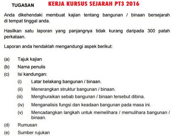 Kerja Kursus Sejarah PT3 2016 Kajian Bangunan Bersejarah 