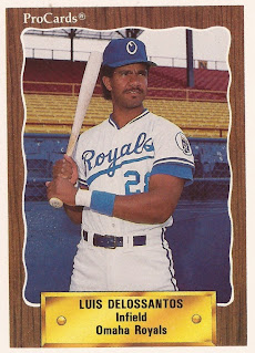 Luis de los Santos 1990 Omaha Royals card