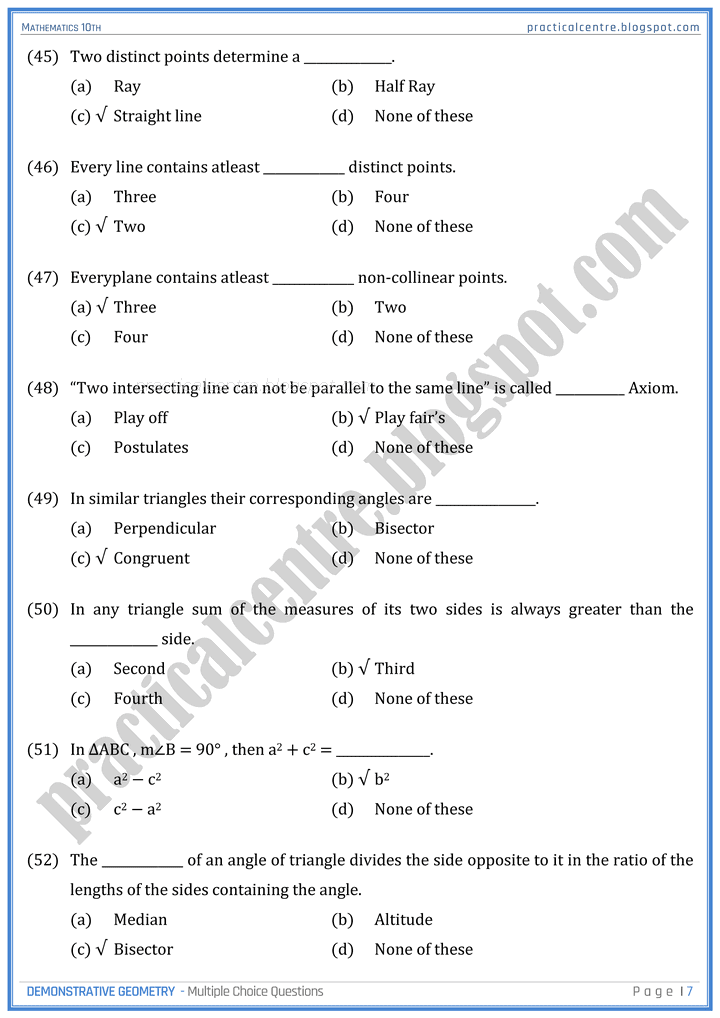 demonstrative-geometry-mcqs-mathematics-10th