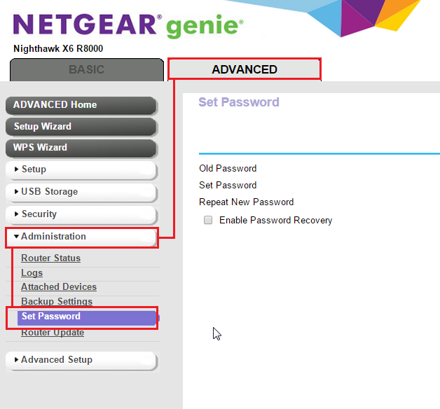 Changing Netgear Default Admin Password - Router Login IP