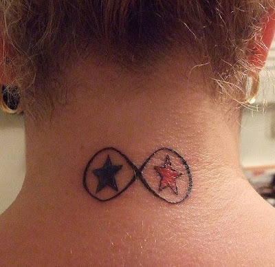 tattoos for girls on back stars. infinity tattoo with star