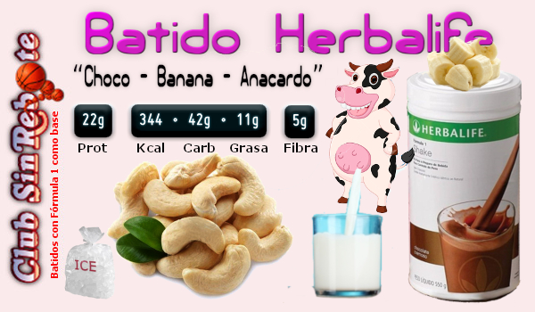 imagen de portada en mi Blog - Recetario de Batidos Herbalife con los Ingredientes del Batido Herbalife Choco - Banana – Anacardo