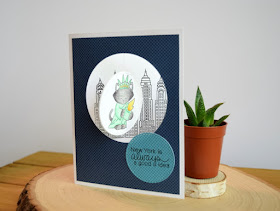 New York Spinner Card by Jess Gerstner for Newton's Nook Designs Newton Dreams of New York