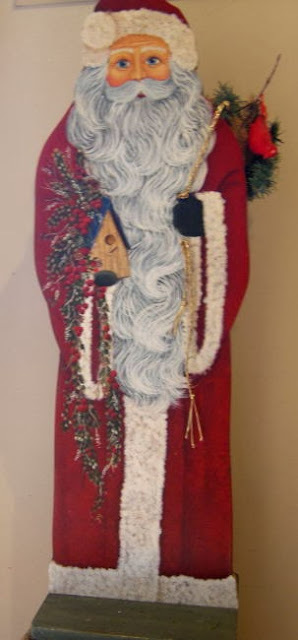 painted birdhouse santa 