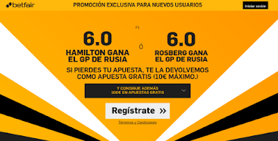 betfair supercuota 6 Hamilton o Rosberg a ganador gp Rusia Sochi F1 1 mayo