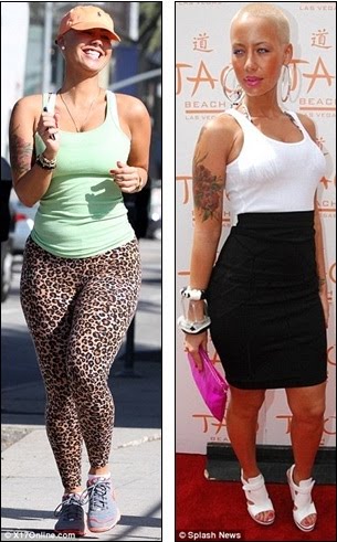 amber rose fat photos. Now and then: Model Amber Rose