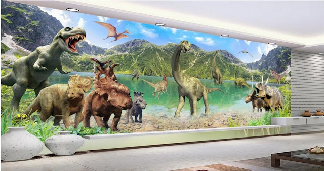 Dinosaur wall mural modern wallpaper 3d photo wallpaper murals Kids Room bedroom Jurassic landscape