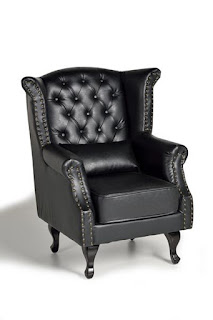 sillon clasico vintage piel negra