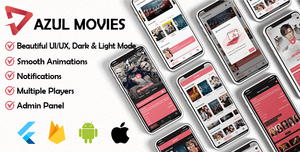 Azul Movies App v1.0 – Admin panel ( movies & series & tv shows…) Flutter