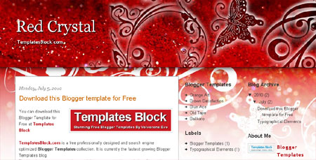 Red Crystal White Web2.0 Blogger Template