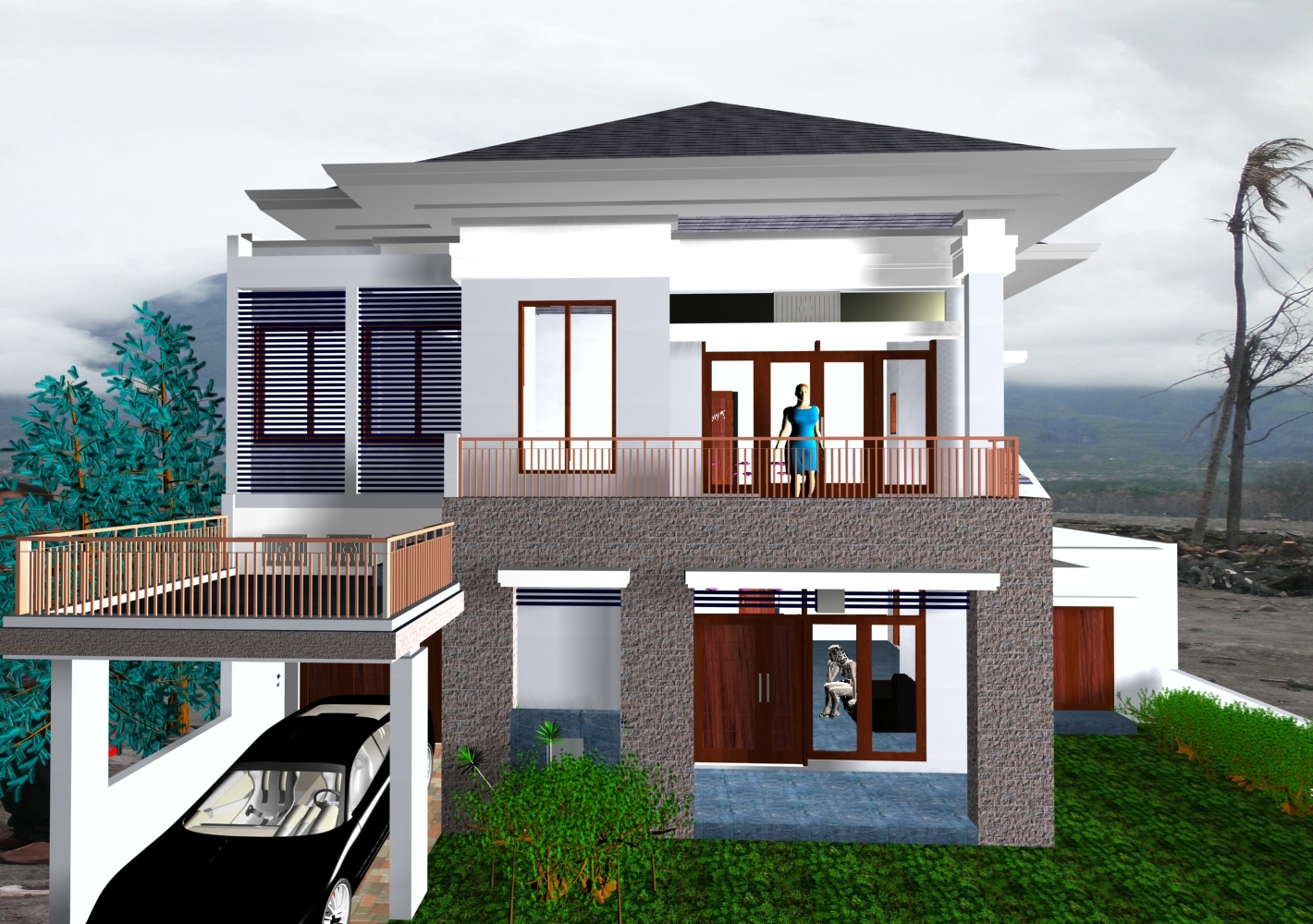 99 Gambar Contoh  Model Teras  Rumah  Minimalis  Modern  2021