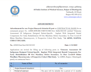 Aiims Raipur Vacancy 2024