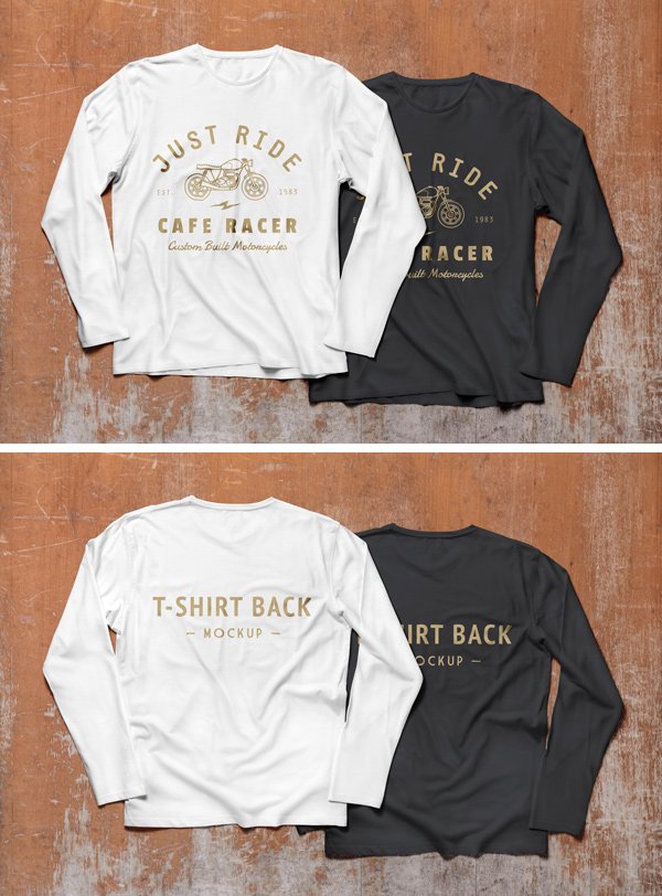 Download Free Long Sleeves T-shirts Mock-up PSD CDR Templates ...
