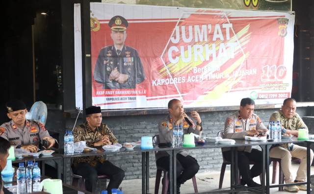 Jum’at Curhat Bersama Kapolres Aceh Timur, Warga Peudawa Keluhkan Knalpot Brong