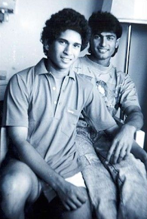 Foto Salil Ankola dengan Sachin Tendulkar