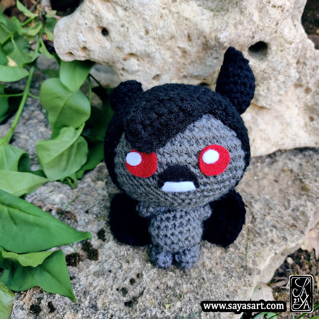 Amigurumi peluche - Azazel - The Binding of Isaac - crochet jeu vidéo video game goodies plush cute mignon kawaii Saya's Art geek cadeau gift