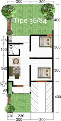 denah rumah minimalis type 36 1 lantai