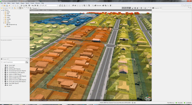 Buildable volumes by zoning type