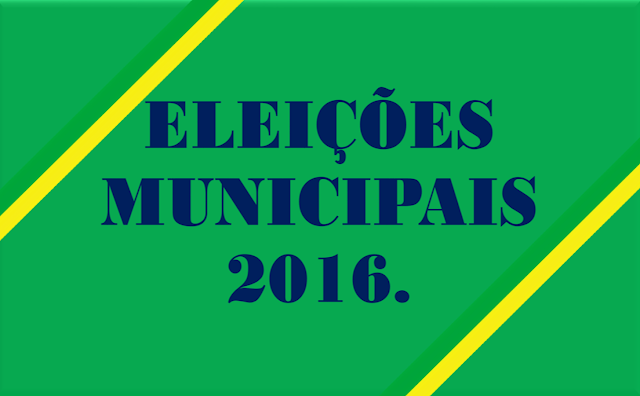 A imagem nas cores do Brasil está inscrito: Eleições municipais 2016.