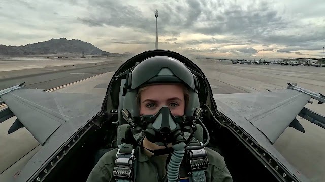 F-16 Fighting Falcon Fighter Jet Take Off and Flight Cockpit View US Air Force 2nd Lt Madison Marsh