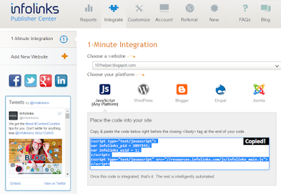 how to install infolinks ads in blogger