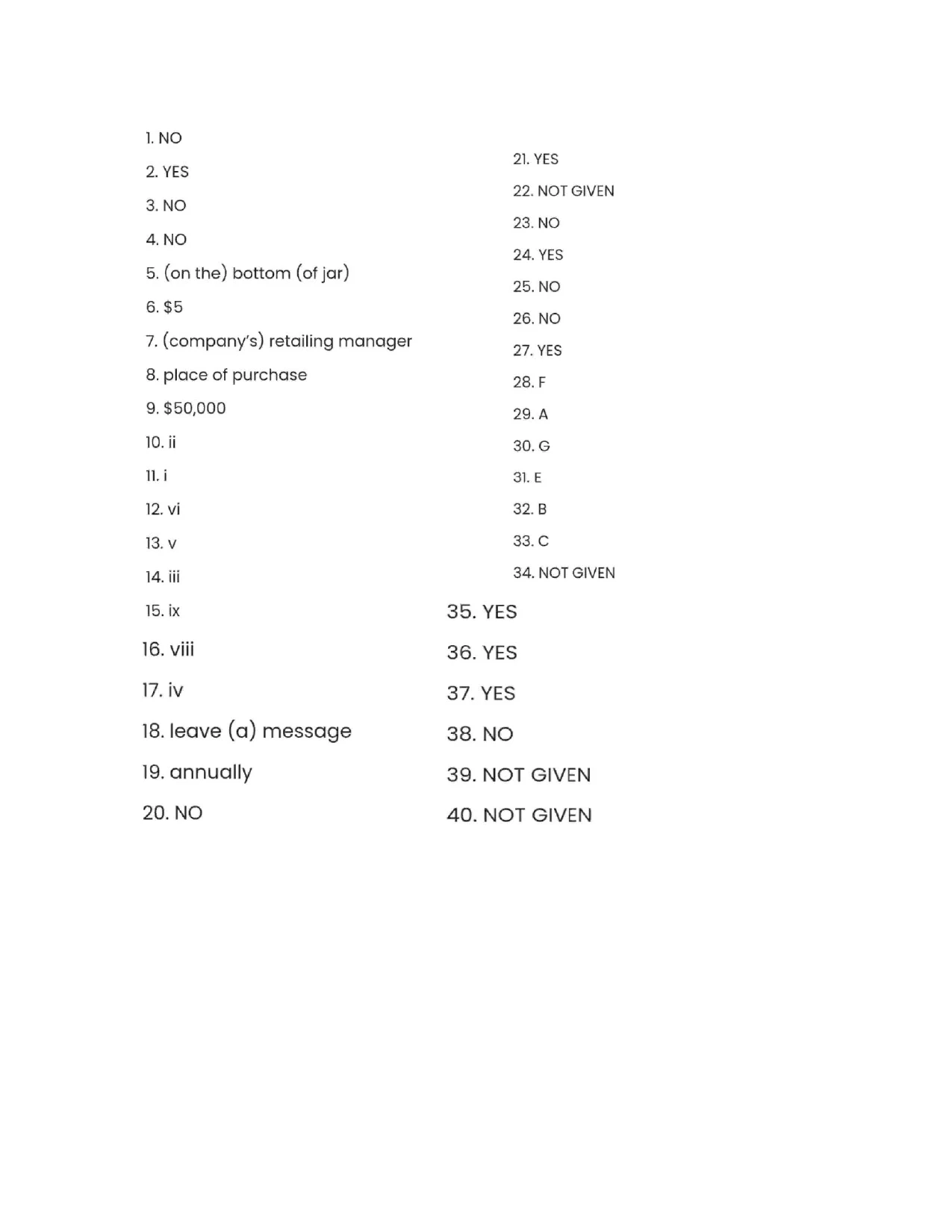 The medicine general reading answers