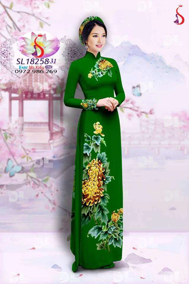 ÁO DÀI ĐẸP 2018 - DESIGN ÁO DÀI HOA CÚC ĐẸP