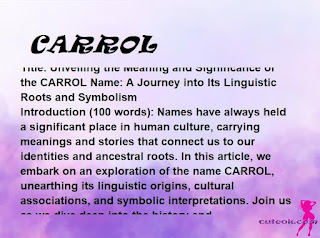 meaning of the name "CARROL"