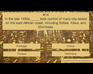 In the late 1400s, ____ took control of many city-states on the east African coast, including Sofala, Kilwa, and Mombasa. Answer choices include: Portugal, China, Poland, Germany