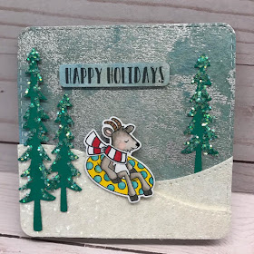 Happy Holidays by Vicki Lynn features Floaty Goat, Frames Squared, and Forest Scene Builder by Newton's Nook Designs; #newtonsnook