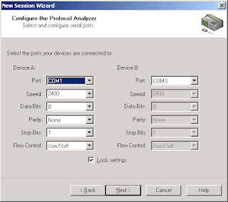 New Session Wizard's page is used to configure the Protocol Analyzer