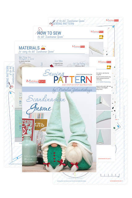 Christmas gnome patterns and sewing tutorial by Zatinatskaya Natalia
