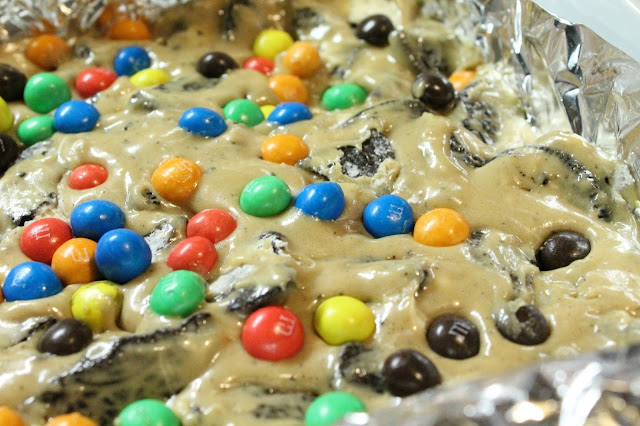 Stuffed Blondie Bars with Oreos and M&Ms