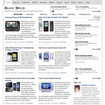 Blog Mild blogger template with featured content template and 4 column fotter template. blog magazine template blogspot