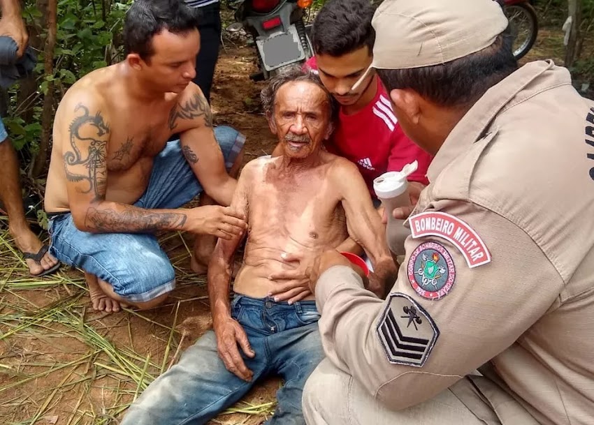 Idoso desaparecido há dois dias é encontrado em mata por bombeiros no interior do Ceará