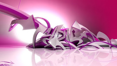 digital 3d arrow graffiti alphabet