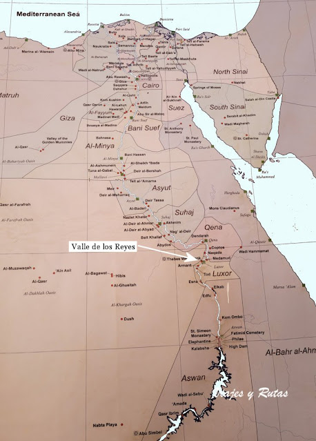 Mapa de ubicación del Valle de los Reyes