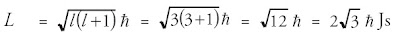 momentum sudut elektron untuk l = 3