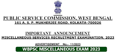 WBPSC Miscellaneous Notification 2023