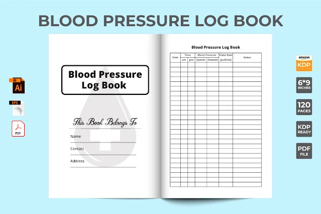 KDP Interior Blood Pressure Log Book free download