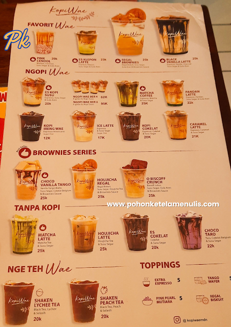 Daftar menu Kopi Wae