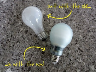 an old light bulb and a new light bulb