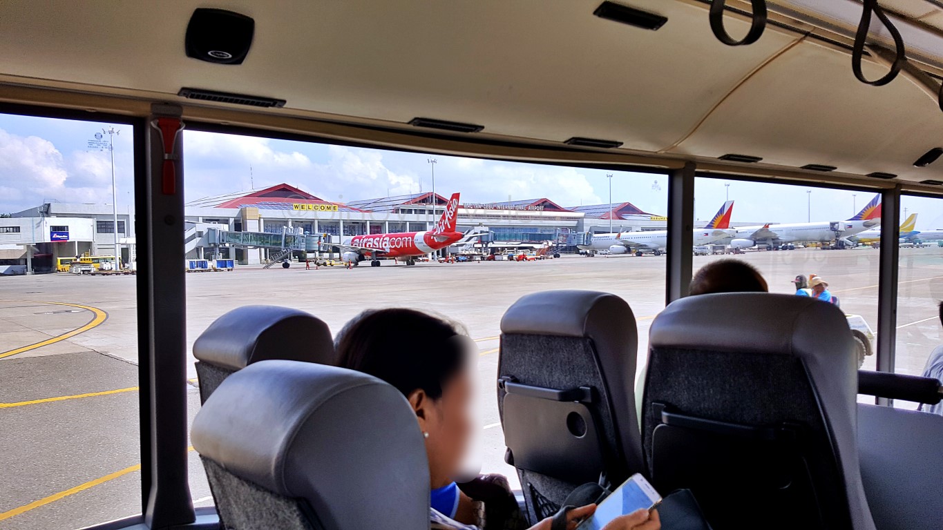 inside a PAL gate-bus at Mactan Cebu International Airport