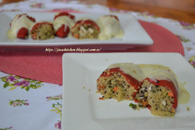 PIMIENTOS DE PIQUILLO RELLENOS DE QUINOA