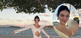 Kendall Jenner Flaunts Stunning Figure in Sheer Cutout Dress While Celebrating New Year in Barbados with Hailey Bieber and Ex-Bad Bunny