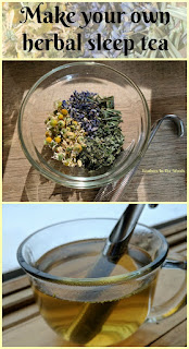 Herbal sleep tea, chamomile, lemon balm