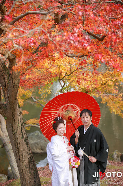 奈良の紅葉で前撮りロケーション撮影