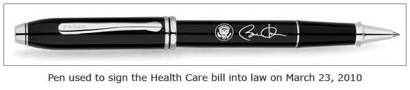 pen used to sign Health Care bill