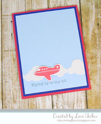 Flying by to Say Hi card-designed by Lori Tecler/Inking Aloud-stamps from Papertrey Ink