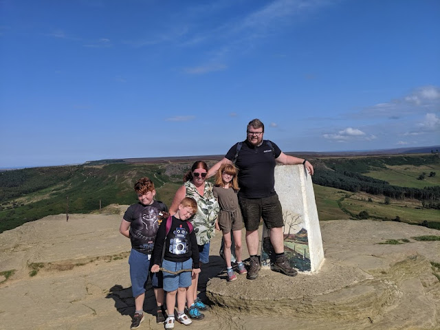 Climbing Roseberry Topping with Kids - family photo at the top